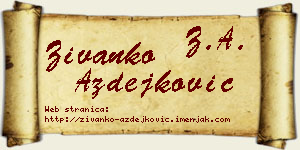 Živanko Azdejković vizit kartica